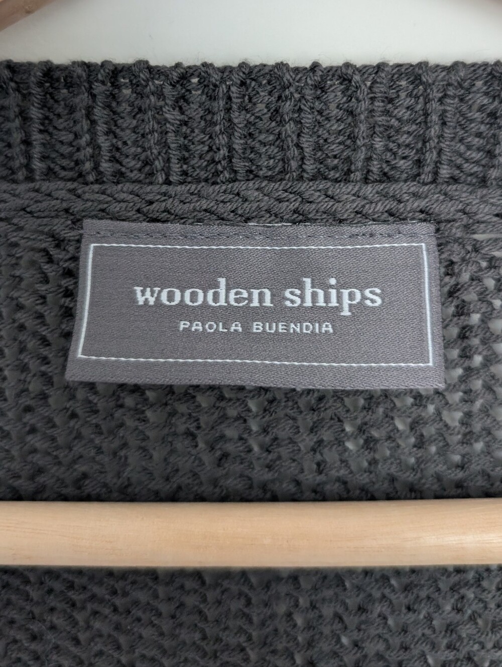 Wooden Ships Women's Gray Skull Heart Eye Sweater Cotton Blend Knit XS/Small - Picture 3 of 7